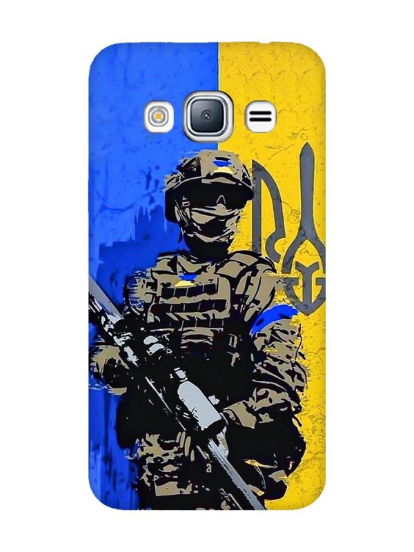 Матовий чохол з чорними боками на Samsung Galaxy J3 / J310 :: Солдат (патріотичний принт 350)