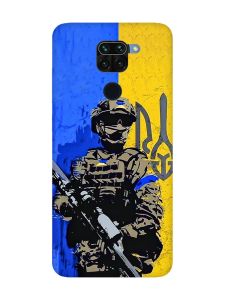 Матовий чохол з чорними боками на Xiaomi Redmi Note 9 :: Солдат (патріотичний принт 350)