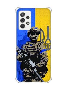 Чохол з потовщеними кутами на Samsung Galaxy A72 :: Солдат (патріотичний принт 350)