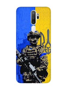 Матовий чохол з чорними боками на Oppo A5 :: Солдат (патріотичний принт 350)