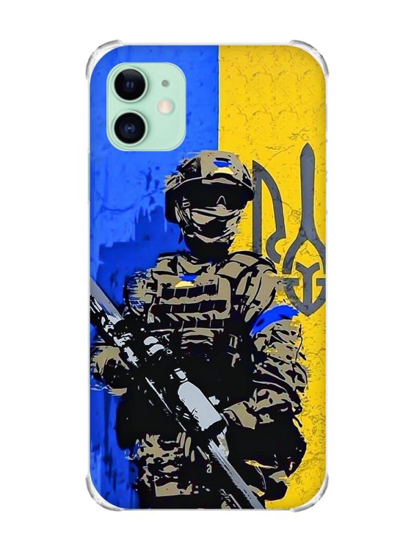 Чохол з потовщеними кутами на Apple iPhone 11 (6.1) :: Солдат (патріотичний принт 350)