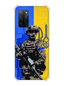 Чохол з потовщеними кутами на Oppo A55 :: Солдат (патріотичний принт 350)