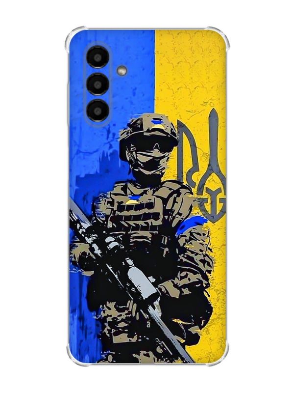 Чохол із потовщеними кутами на Samsung Galaxy A04s/A13 5G :: Солдат (патріотичний принт 350)