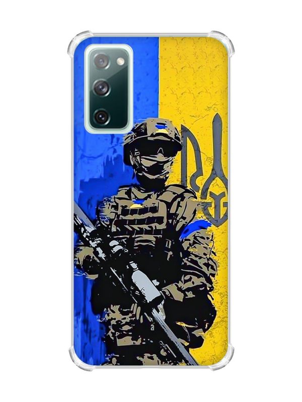 Чохол з потовщеними кутами на Galaxy S20 FE :: Солдат (патріотичний принт 350)