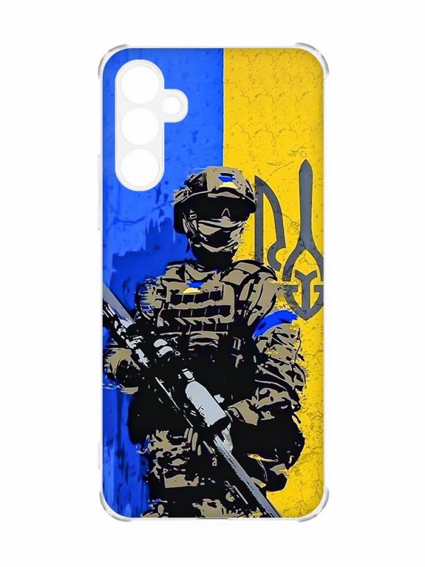 Чохол із потовщеними кутами на Samsung Galaxy A54 5G/A546 :: Солдат (патріотичний принт 350)