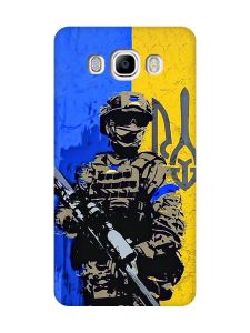 Матовий чохол з рожевими боками на Samsung Galaxy J7(2016) J710 :: Солдат (патріотичний принт 350)