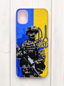 Матовий чохол з рожевими боками на Samsung Galaxy A04E/A042 :: Солдат (патріотичний принт 350)