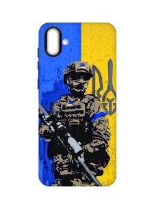 Матовий чохол з чорними боками на Samsung Galaxy A04 :: Солдат (патріотичний принт 350)