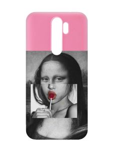 Матовий рожевий чохол на Xiaomi Redmi Note 8 Pro :: Сучасна Мона Ліза (принт 351)