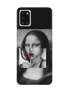 Матовий чорний чохол на Samsung Galaxy A31 :: Сучасна Мона Ліза (принт 351)