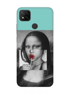 Матовий бірюзовий чохол на Xiaomi Redmi 9C/10A :: Сучасна Мона Ліза (принт 351)