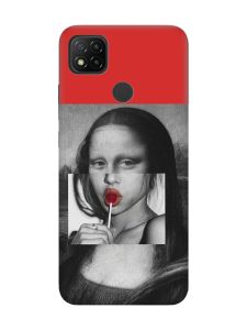 Матовий червоний чохол на Xiaomi Redmi 9C/10A :: Сучасна Мона Ліза (принт 351)