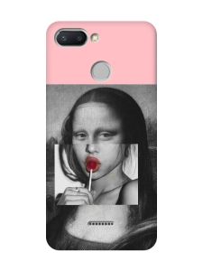 Матовий рожевий чохол на Xiaomi Redmi 6 :: Сучасна Мона Ліза (принт 351)