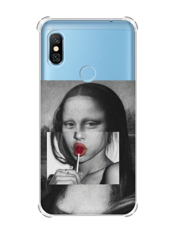 Чохол з потовщеними кутами на Xiaomi Redmi Note 6 Pro :: Сучасна Мона Ліза (принт 351)