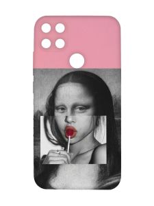 Матовий рожевий чохол на Xiaomi Redmi 10C :: Сучасна Мона Ліза (принт 351)
