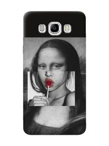 Матовий чорний чохол на Samsung Galaxy J7(2016) J710 :: Сучасна Мона Ліза (принт 351)