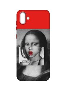 Матовий червоний чохол на Samsung Galaxy A04 :: Сучасна Мона Ліза (принт 351)