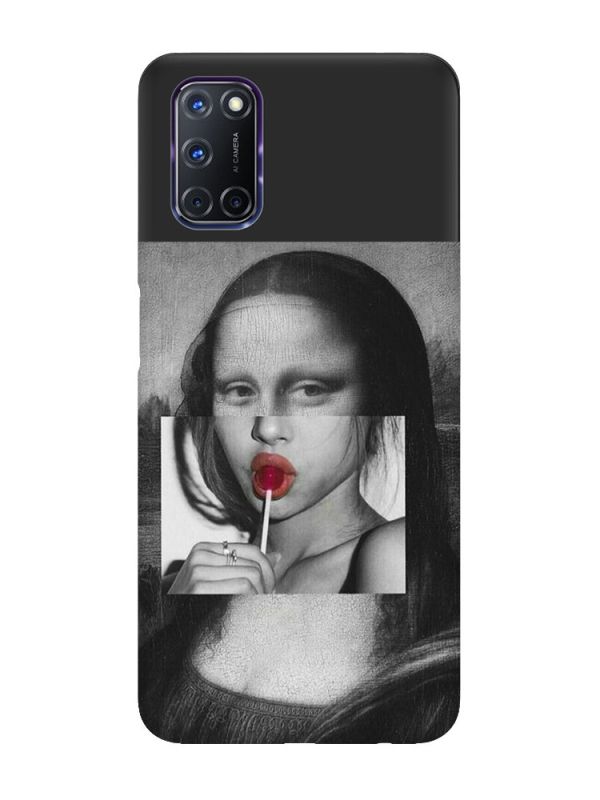 Матовий чорний чохол на Oppo A52/A72/A92 :: Сучасна Мона Ліза (принт 351)