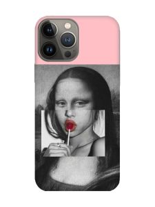 Матовий рожевий чохол на Apple iPhone 13 Pro :: Сучасна Мона Ліза (принт 351)