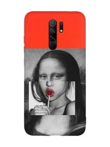 Матовий червоний чохол на Xiaomi Redmi Note 8 Pro :: Сучасна Мона Ліза (принт 351)