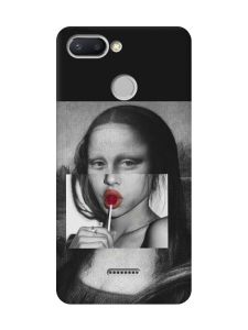 Матовий чорний чохол на Xiaomi Redmi 6 :: Сучасна Мона Ліза (принт 351)