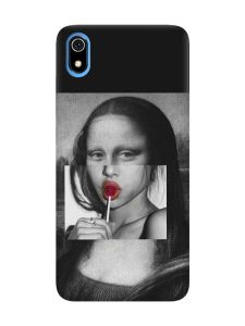 Матовий чорний чохол на Xiaomi Redmi 7A :: Сучасна Мона Ліза (принт 351)
