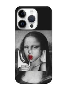 Матовий чорний чохол на Apple iPhone 14 Pro :: Сучасна Мона Ліза (принт 351)