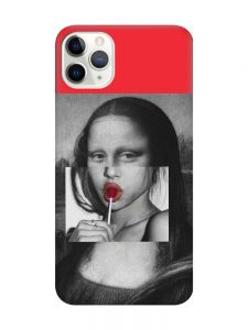 Матовий червоний чохол на iPhone 11 Pro Max (6.5) :: Сучасна Мона Ліза (принт 351)