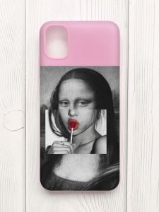 Матовий рожевий чохол на Samsung Galaxy A04E/A042 :: Сучасна Мона Ліза (принт 351)