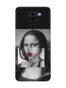 Матовий чорний чохол на Xiaomi Redmi Note 9 :: Сучасна Мона Ліза (принт 351)