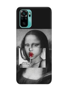 Матовий чорний чохол на Xiaomi Redmi Note 10 / Note 10s :: Сучасна Мона Ліза (принт 351)