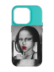 Матовий бірюзовий чохол на Apple iPhone 14 Pro Max :: Сучасна Мона Ліза (принт 351)