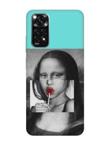 Матовий бірюзовий чохол на Xiaomi Redmi Note 11 :: Сучасна Мона Ліза (принт 351)