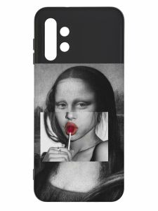 Матовий чорний чохол на Samsung Galaxy A13 4G :: Сучасна Мона Ліза (принт 351)