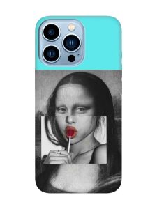 Матовий бірюзовий чохол на Apple iPhone 13 Pro Max :: Сучасна Мона Ліза (принт 351)