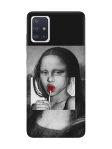 Матовий чорний чохол на Samsung Galaxy A71 / A715 :: Сучасна Мона Ліза (принт 351)