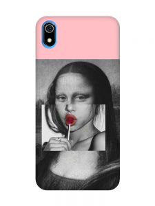 Матовий рожевий чохол на Xiaomi Redmi 7A :: Сучасна Мона Ліза (принт 351)