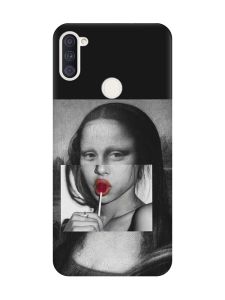 Матовий чорний чохол на Samsung Galaxy A11 :: Сучасна Мона Ліза (принт 351)