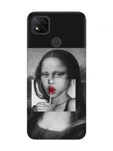 Матовий чорний чохол на Xiaomi Redmi 9C/10A :: Сучасна Мона Ліза (принт 351)