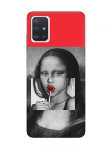 Матовий червоний чохол на Samsung Galaxy A71 / A715 :: Сучасна Мона Ліза (принт 351)