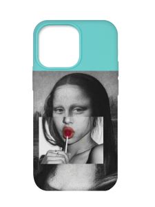 Матовий бірюзовий чохол на Apple iPhone 13 Pro :: Сучасна Мона Ліза (принт 351)