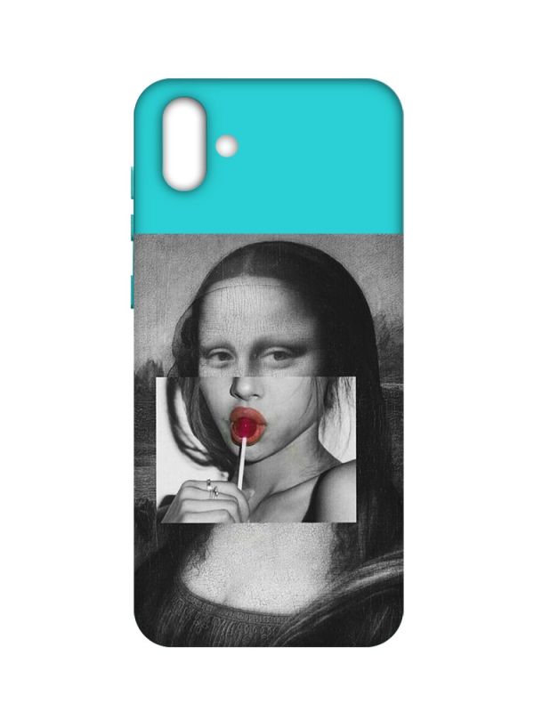 Матовий бірюзовий чохол на Samsung Galaxy A04 :: Сучасна Мона Ліза (принт 351)