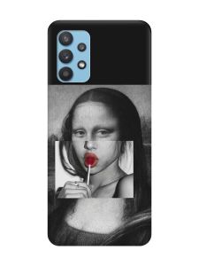 Матовий чорний чохол на Samsung Galaxy A32 :: Сучасна Мона Ліза (принт 351)