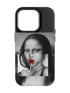 Матовий чорний чохол на Apple iPhone 14 Pro Max :: Сучасна Мона Ліза (принт 351)