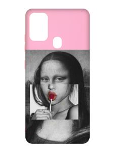 Матовий рожевий чохол на Samsung Galaxy M30s/M21 :: Сучасна Мона Ліза (принт 351)