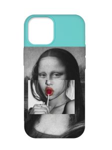 Матовий бірюзовий чохол на Apple iPhone 12 Pro Max :: Сучасна Мона Ліза (принт 351)