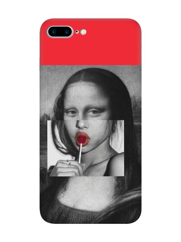 Матовий червоний чохол на iPhone 7 Plus/8 Plus :: Сучасна Мона Ліза (принт 351)