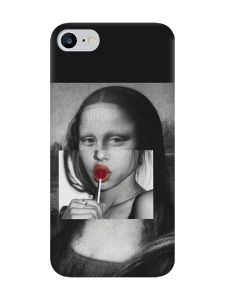 Матовий чорний чохол на iPhone 7 / 8 :: Сучасна Мона Ліза (принт 351)