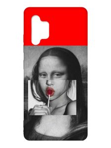 Матовий червоний чохол на Samsung Galaxy A32 :: Сучасна Мона Ліза (принт 351)