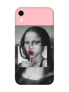 Матовий рожевий чохол на Apple iPhone XR :: Сучасна Мона Ліза (принт 351)